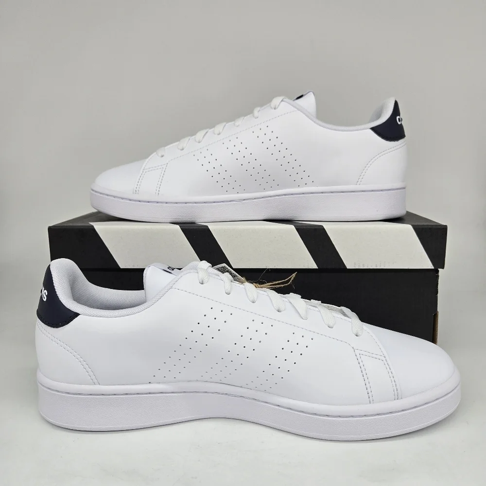 New Adidas Advantage 'White Legend Ink' Men's Tennis Shoes Size 12
